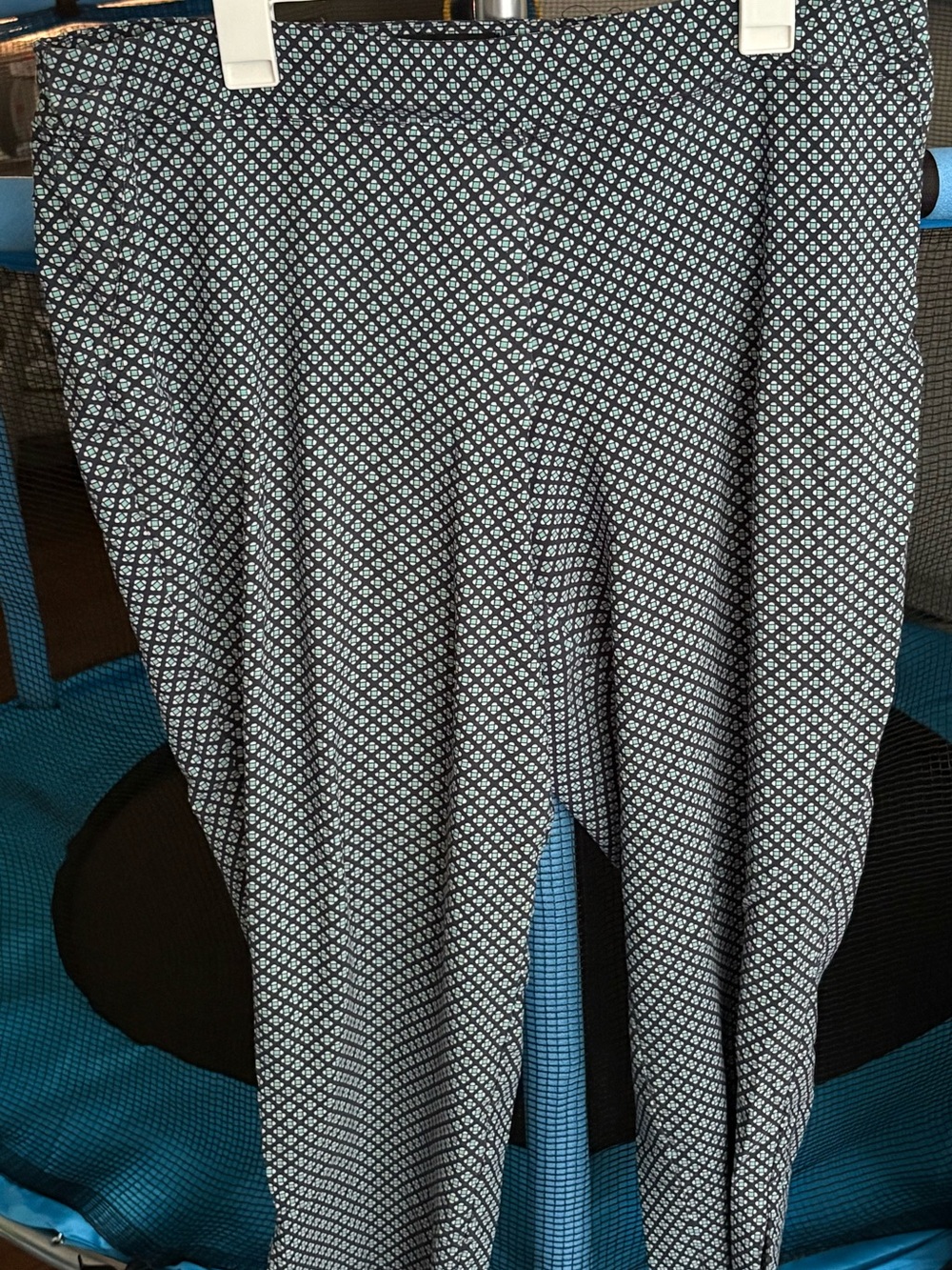 Cynthia Rowley Navy, Mint and White Geo Print Pants